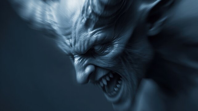 Angry demon face