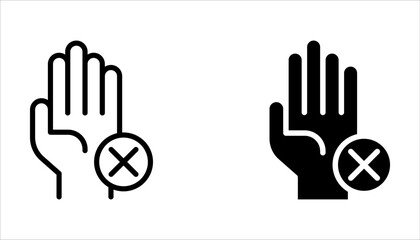 Obraz premium Rejection perfect linear icon set. Negative response, offer refusal. Thin line on white background