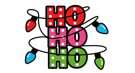 Ho ho ho christmas lights holiday season festive cheer design art