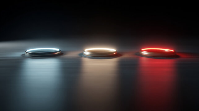 Floating glowing rings with motion blur, creating a dynamic, futuristic, and ethereal visual effect with vibrant light, movement, and abstract energy.
