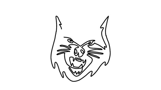 Continue line animation of wolf head