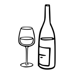 Naklejka premium hand drawn wine doodle for bar menu