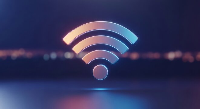 Wireless internet signal icon illustration Connectivity, network, WiFi, and digital data transmission