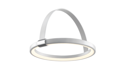 Modern halo light fixture shines brightly, a sleek circular design perfect for contemporary interiors and innovative lighting concepts, minimalist style isolated on white or transparent png.