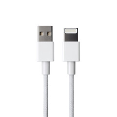 Two white cables; USB and lightning connectors