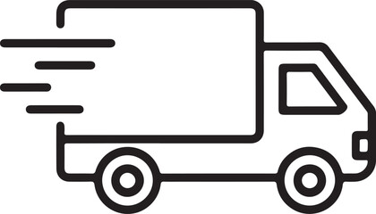 Fast delivery truck icon with motion lines for speed