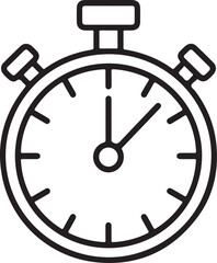 Simple line art icon of a stopwatch measuring time