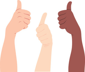 Diverse Hands Giving Thumbs Up Gesture