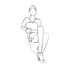 One continuous line drawing on white isolated background. Minimalism linear illustration. woman, person, drink, girl, female, wine, alcohol, celebration, glasses, happy