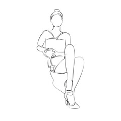 Fototapeta premium One continuous line drawing on white isolated background. Minimalism linear illustration. woman, person, drink, girl, female, wine, alcohol, celebration, glasses, happy