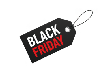 Black Friday Sale Tag isolated on a transparent background price