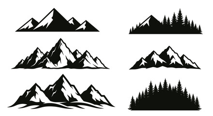 Explore dramatic mountain silhouettes for logos and branding projects