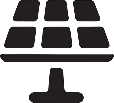 Black Silhouette Icon of a Solar Panel Array energy , solar, panel, energy, sun, power, electricity,