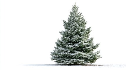 Fototapeta premium A single Christmas tree isolated on a white background