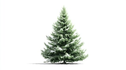 Obraz premium A single Christmas tree isolated on a white background