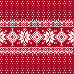 Diamond and Snowflake Pixel Seamless Pattern