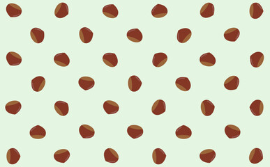 栗をランダムに配置した可愛い背景イラスト