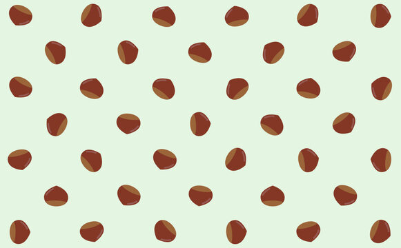 栗をランダムに配置した可愛い背景イラスト