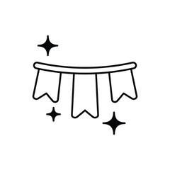 Garlands  line icon vector stock with white background