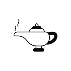 Magic Lamp line icon vector stock with white background