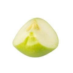 Green Apple slices cutout, full depth of field.