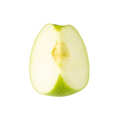 Green Apple slices cutout, full depth of field.