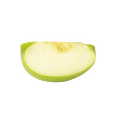 Green Apple slices cutout, full depth of field.