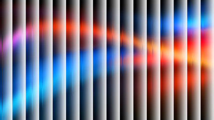 Abstract vertical bars with colorful light leaks and bright glow