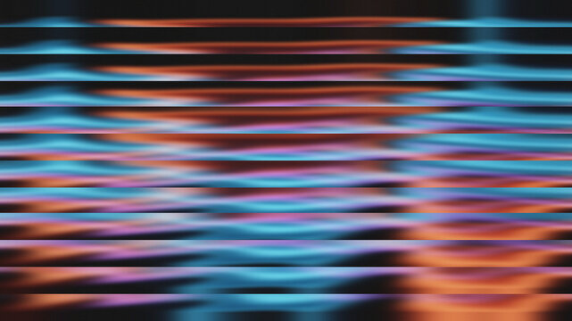Abstract horizontal lines with colorful digital glitch effect