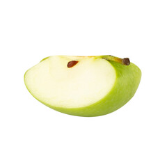 Green Apple slices cutout, full depth of field.