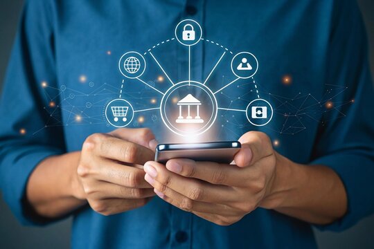 business social network connection people on blue dark background. global internet technology and data customer. vector illustration digital fantastic design. online business concept. Ai