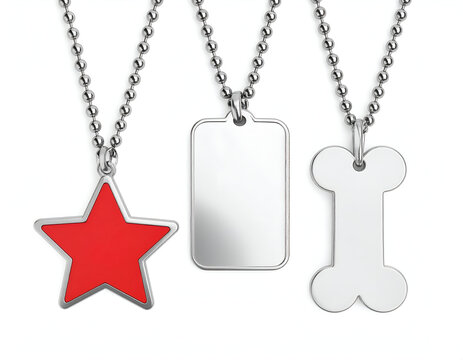 Festive pet ID tags star, bone, and bell charms for personalized pet identification