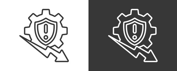 Risk Management Icon Set Vector Collection Isolated In Black And White