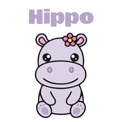 Cute Cartoon Hippo Illustration