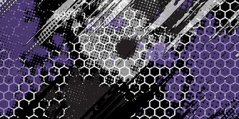 Vector car sticker design. Line graph racing background kit design and abstract hexagon pattern to wrap vehicle, eps 10.