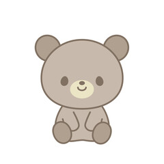 Obraz premium おすわりしているくまのイラスト