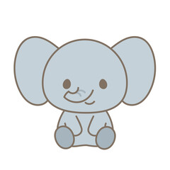 おすわりしているぞうのイラスト