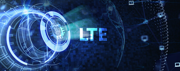 Business, Technology, Internet and network concept. LTE abbreviation, modern technology concept. 3d illustration