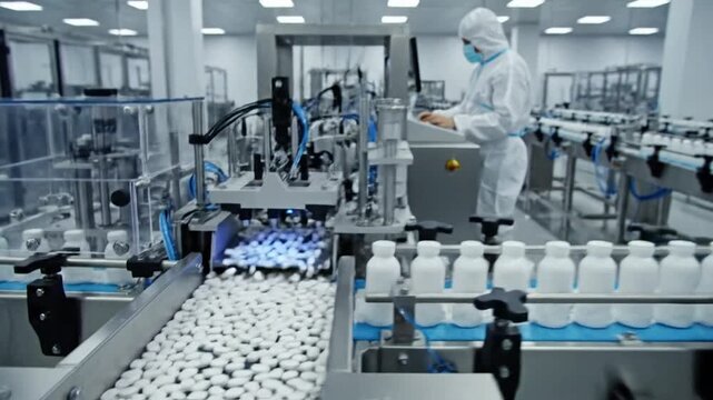 P28-Pharmaceutical production line production of tablets or vitamins manufacturing tablet conveyor_4K_10s 80075530 1