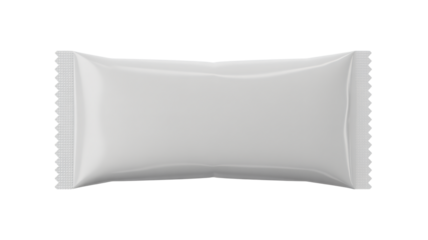 Blank white snack packet mockup ready for branding and design