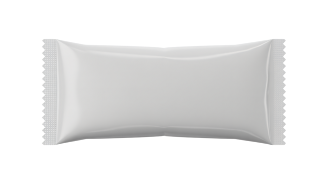 Blank white snack packet mockup ready for branding and design