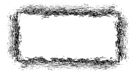 Abstract grunge black ink distressed square border frame vector graphic element
