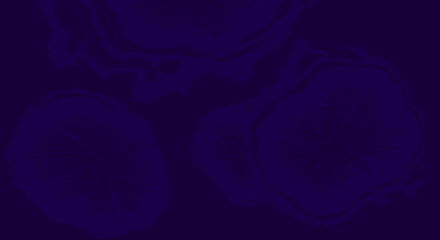 Deep purple abstract vector background with subtle organic fungal or floral silhouettes and line art details