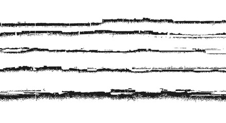 Distressed Horizontal Black Grunge Lines Vector Set Abstract Eroded Brush Strokes Urban Border Elements