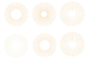 set of Sunburst and starbrust icon. retro and abstract sunburst icon set. sun icon set, Sunrise Icon, vector illustration.