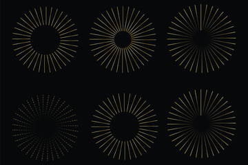 set of Sunburst and starbrust icon. retro and abstract sunburst icon set. sun icon set, Sunrise Icon, vector illustration.