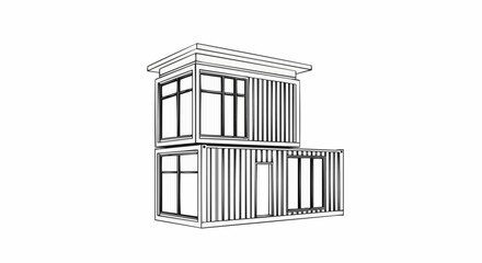 Modern Two-Story Container Home Design with Clean Lines.