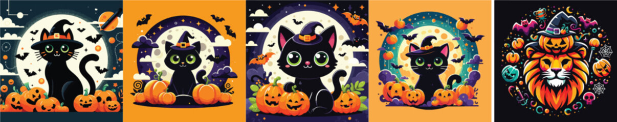 Fototapeta premium VECTOR IMAGE OF A ANIMAL USING A HALLOWEEN THEME