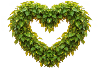 Green heart shaped bush isolated on black background isolated on white background isolated on transparent background