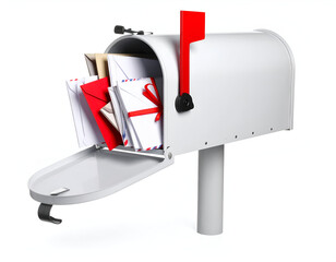 Mailbox Overflowing with Letters Santa and New Year Correspondence